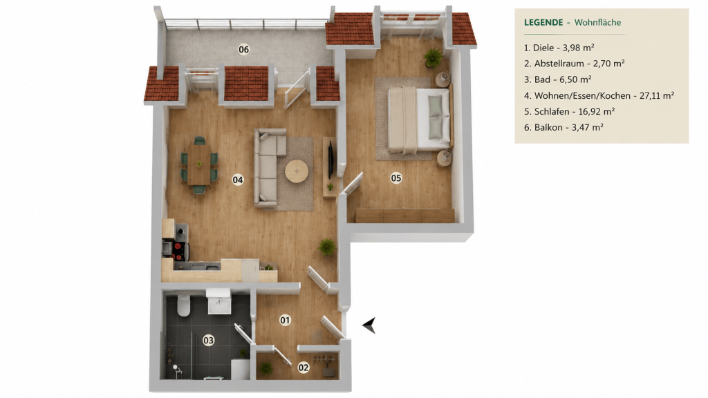 Neubau Dachgeschosswohnung mit hochwertiger Küche & TG-Stellplatz - Foto 5