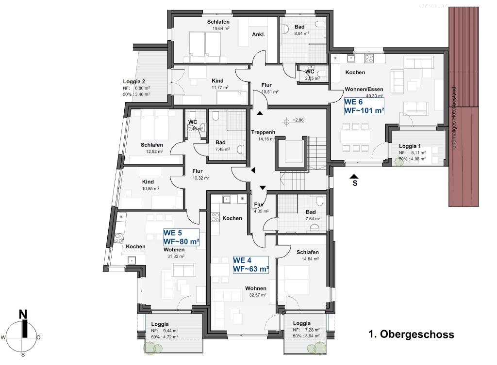 Grundriss 1 Obergeschoss