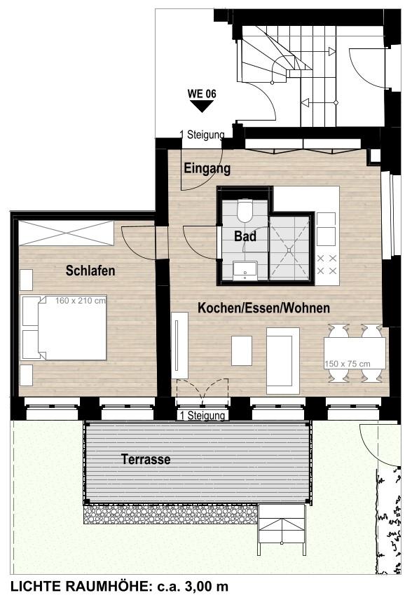 Grundriss Detailansicht WE 06