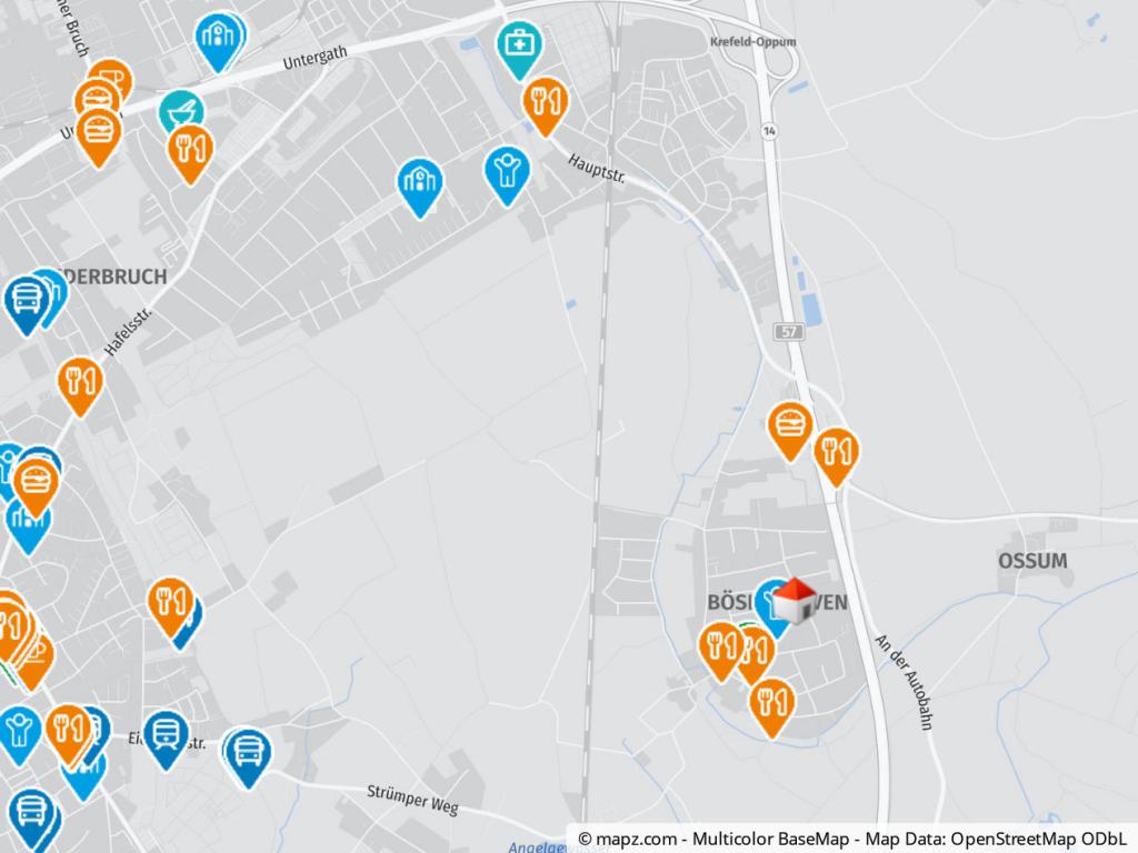 Lageplan mit Infrastruktur