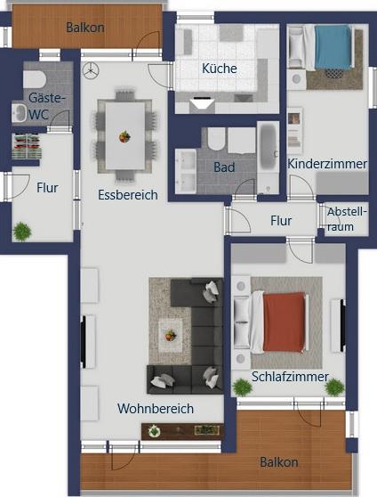 Wohnung Hochparterre