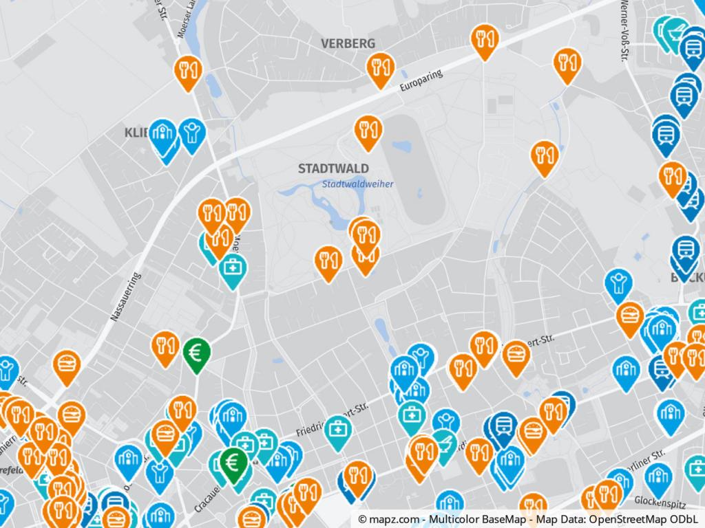 Lageplan mit Infrastruktur