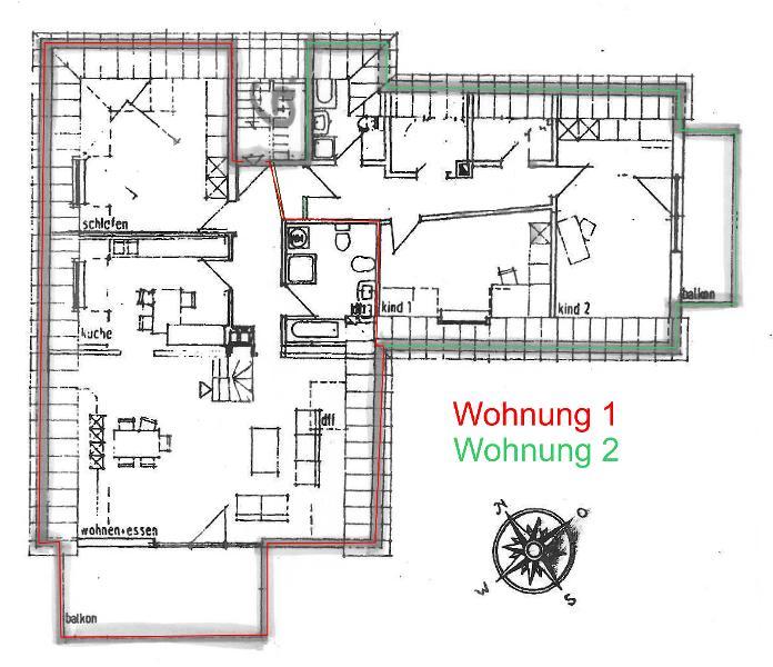 Grundriss Whg. 1 / Whg. 2