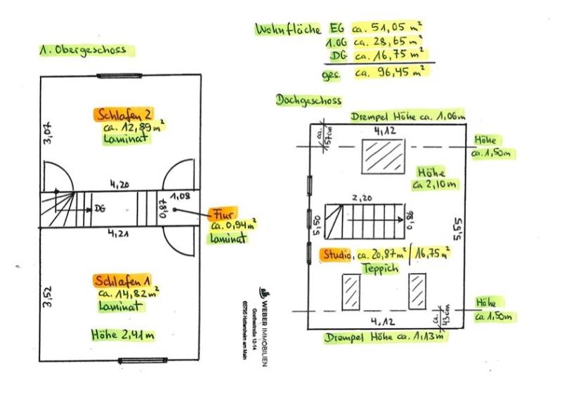 Grundriss 1.OG und Dachgeschoss
