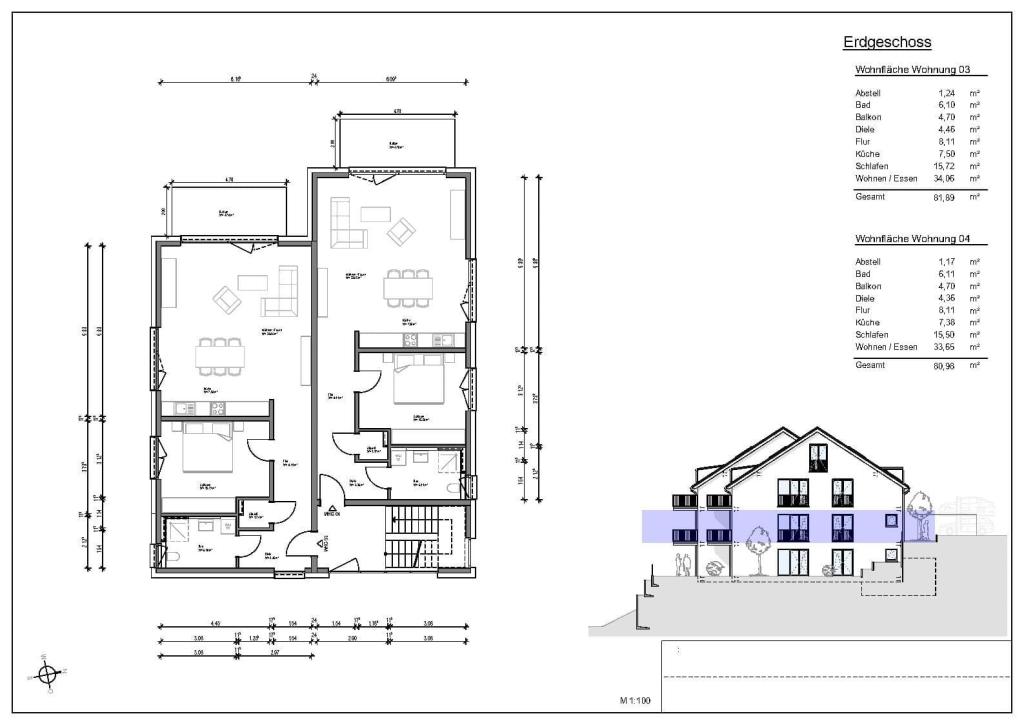 Grundriss Whg. 3 und 4