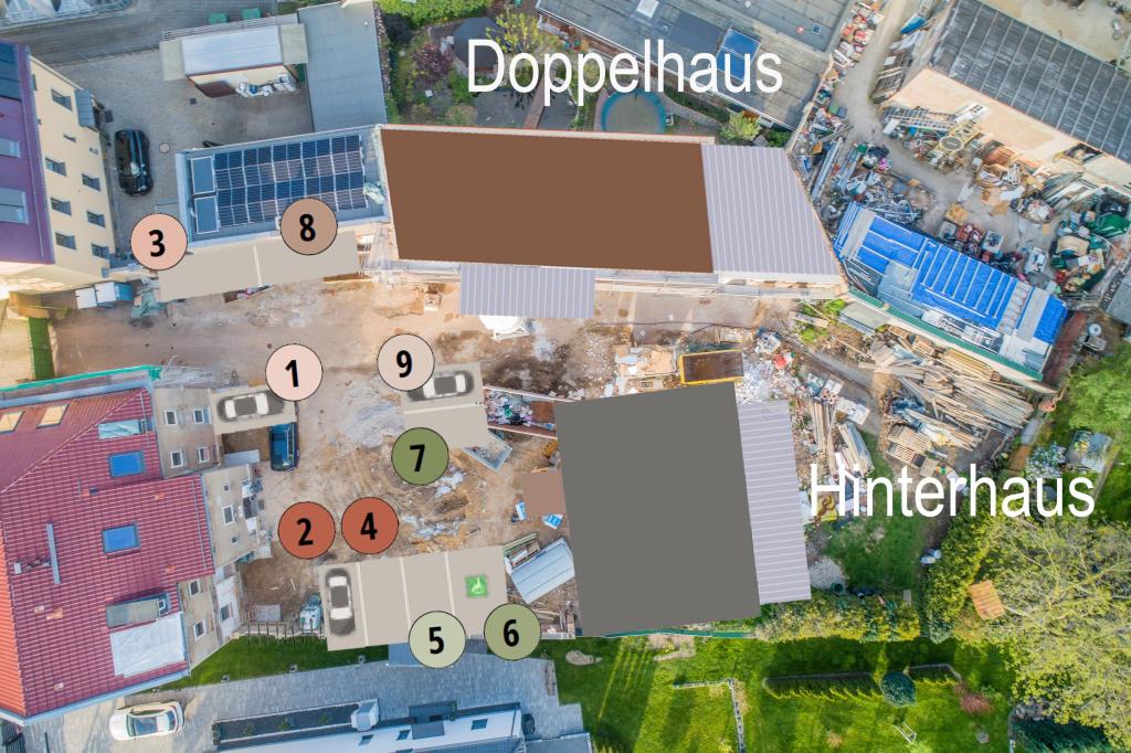 Luftbild mit Lage der Gebäude
