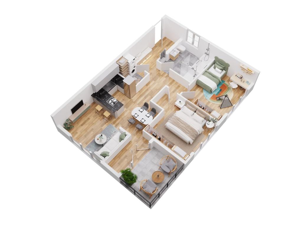 Grundriss Wohnung 1 B