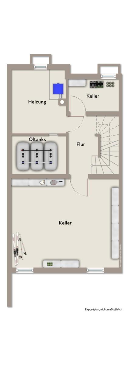 Grundriss KG (visualisiert)