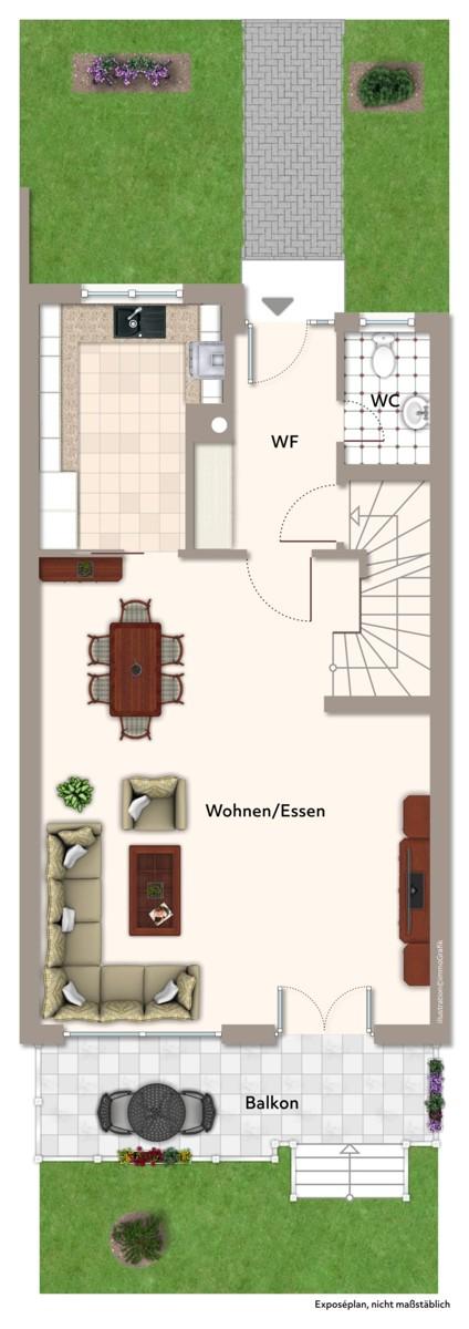 Grundriss EG (visualisiert)