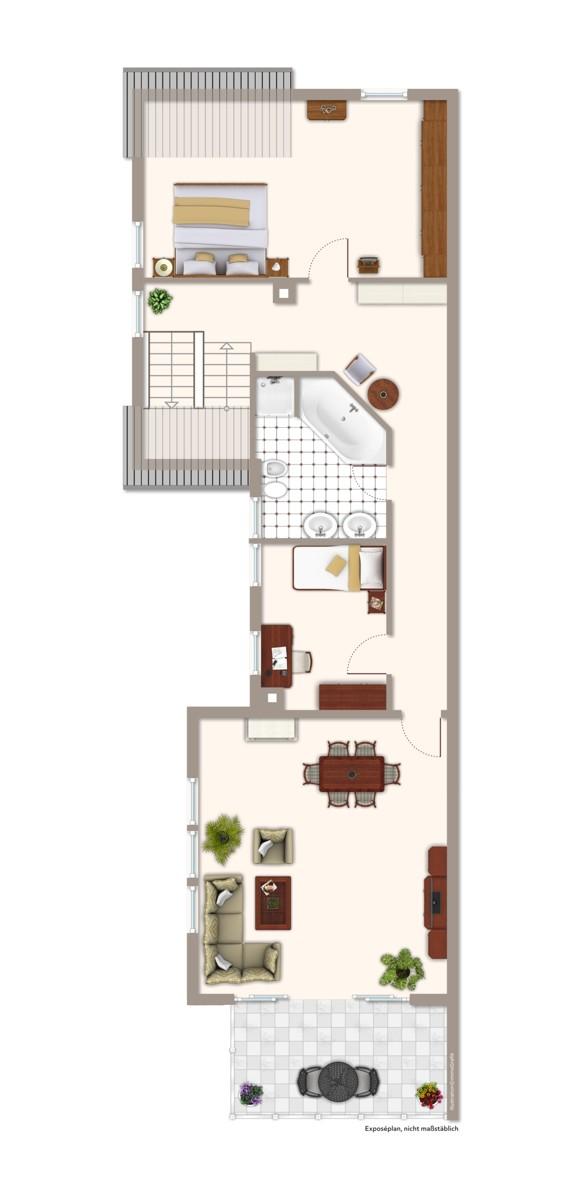 Grundriss Obergeschoss (visualisiert)
