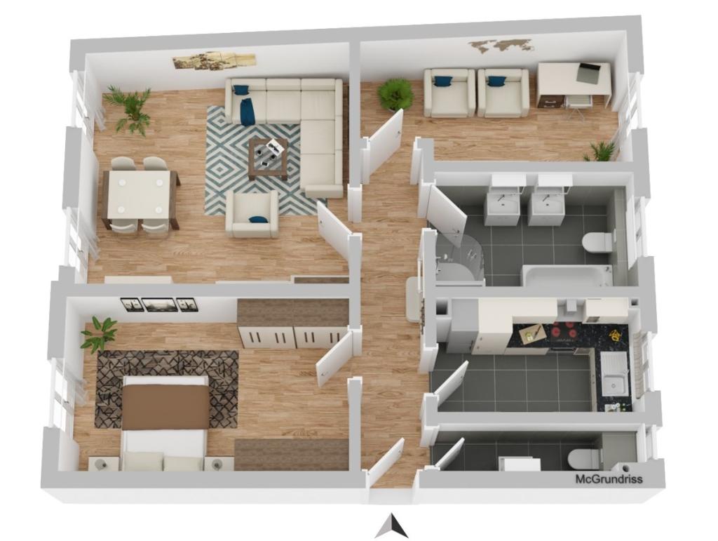 Wohnungsgrundriss (visualisiert)