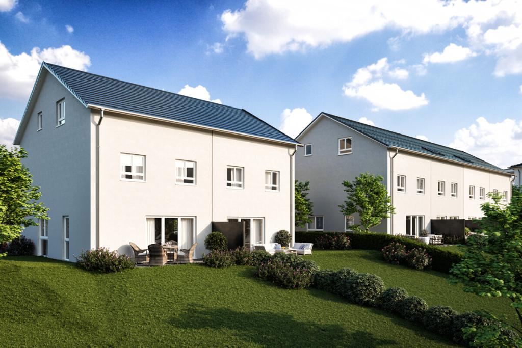 Doppelhäuser gartenansicht