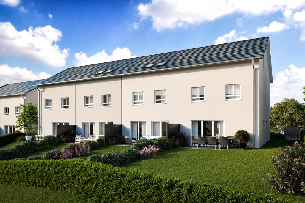 Reihenhäuser Gartenansicht