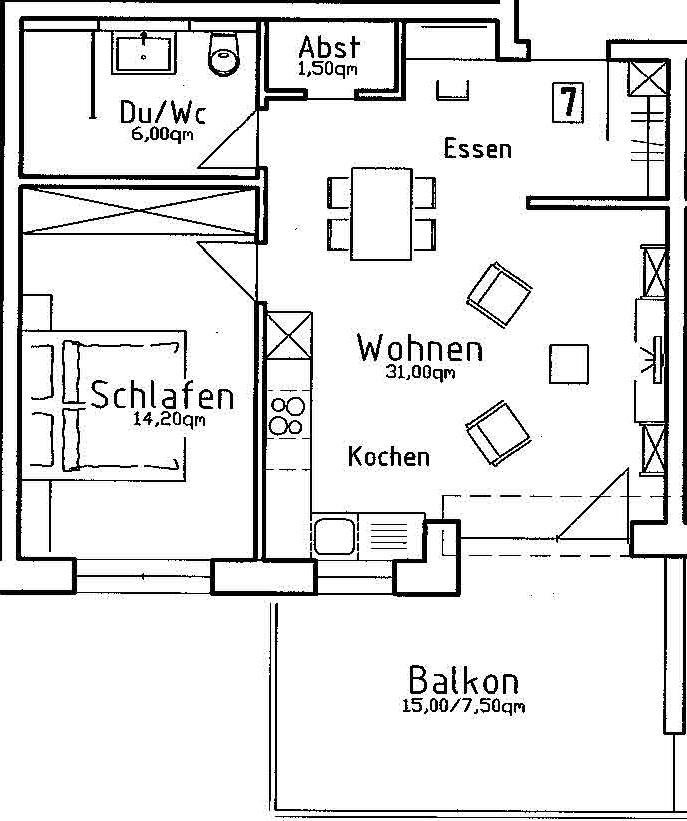Neuwertige 2 Zimmer Wohnung mit Balkon und TG-Stellplatz - Foto 2