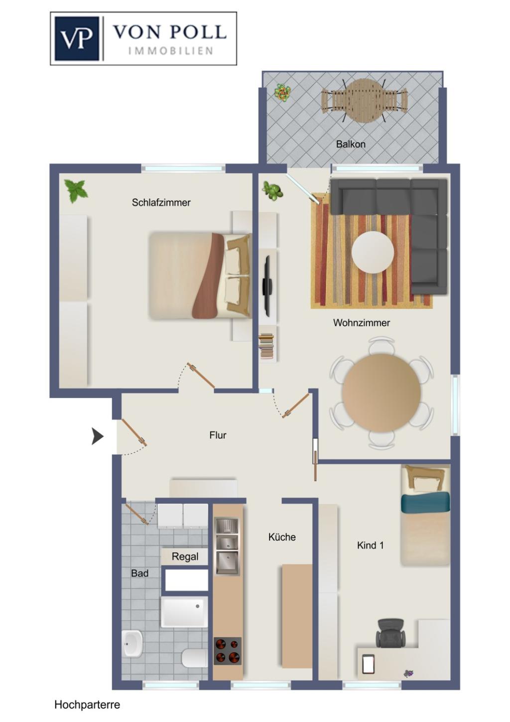Grundriss Wohnung Hochparterre