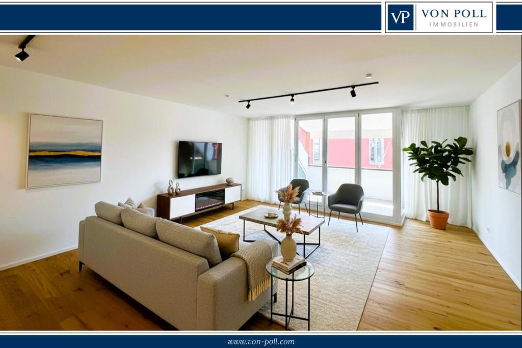 Wohnbereich mit Zugang zur Loggia / KI Homestaging