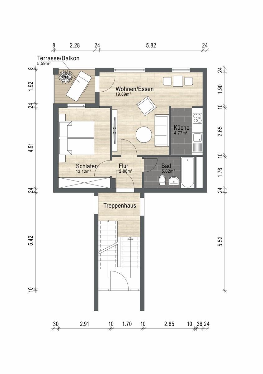 Wohnung 2 EG mitte