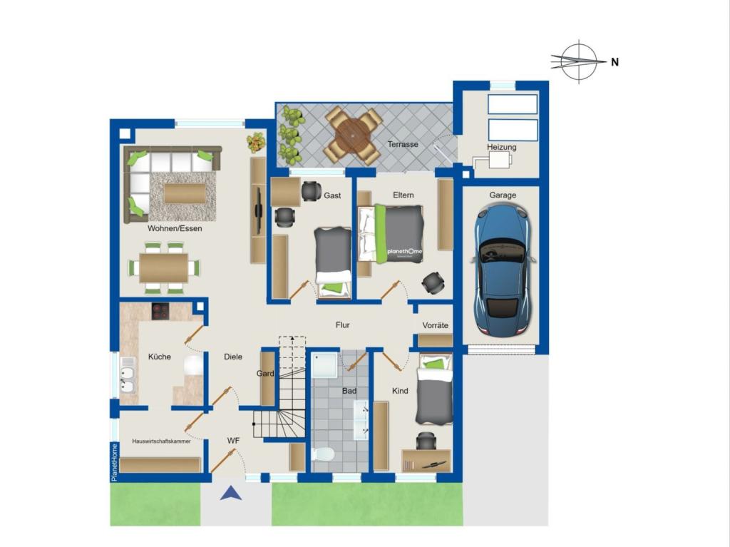 Grundriss Erdgeschoss Haus 1