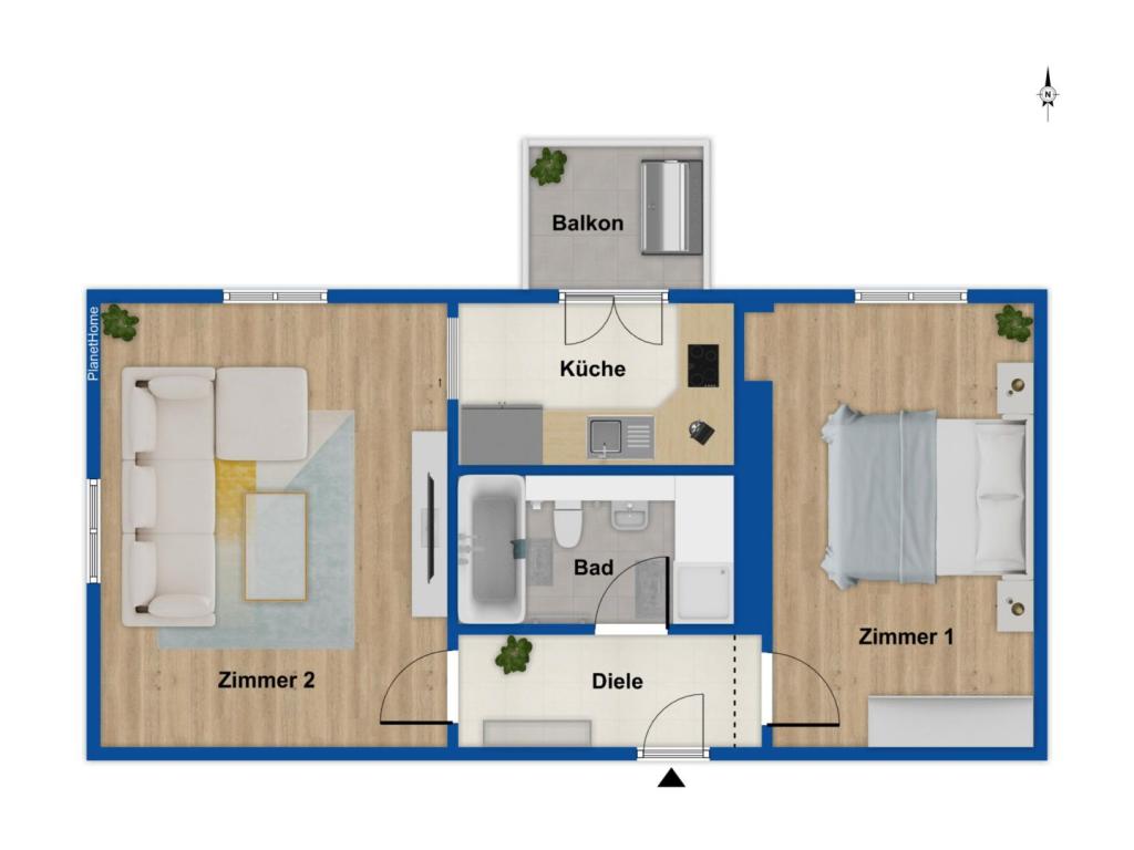 Grundriss Wohnung 1. OG
