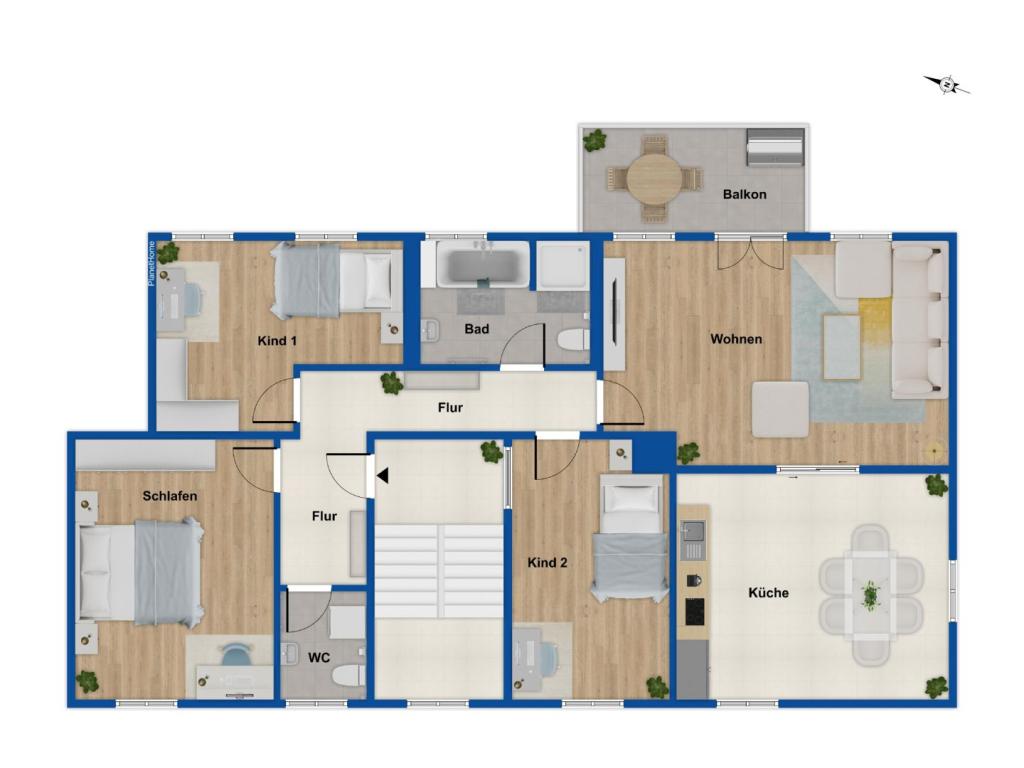 Grundriss Wohnung 2. OG
