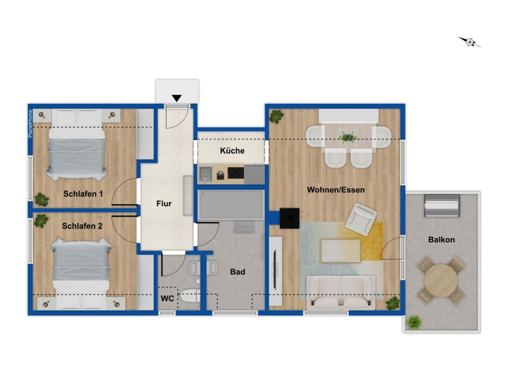 Grundriss Apartment 22 - 2