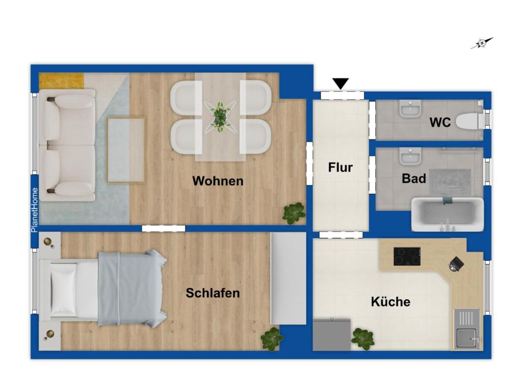 Grundriss WE 01 im 1.OG