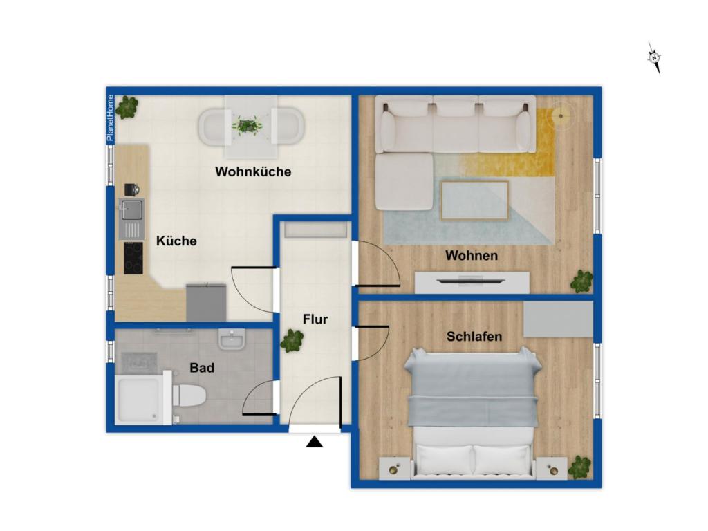Grundriss Wohnung Hochparterre