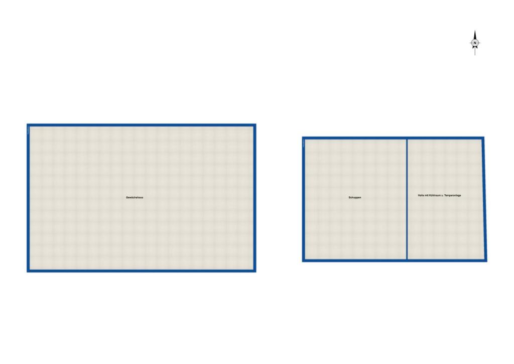 Gewächshaus und Schuppen