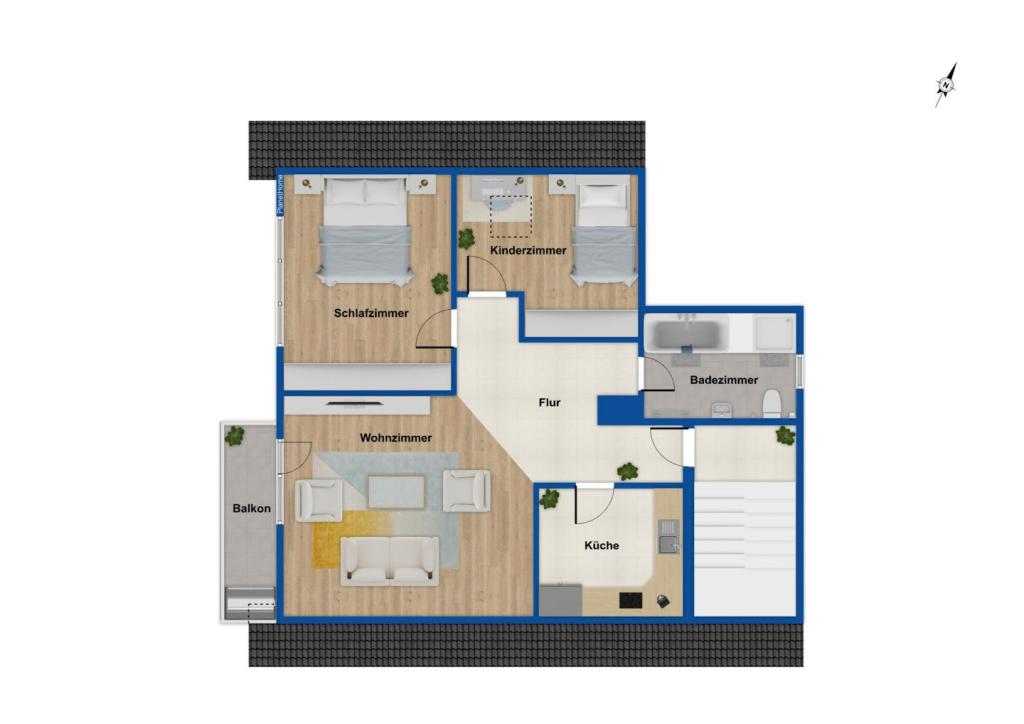 Grundriss Dachgeschosswohnung