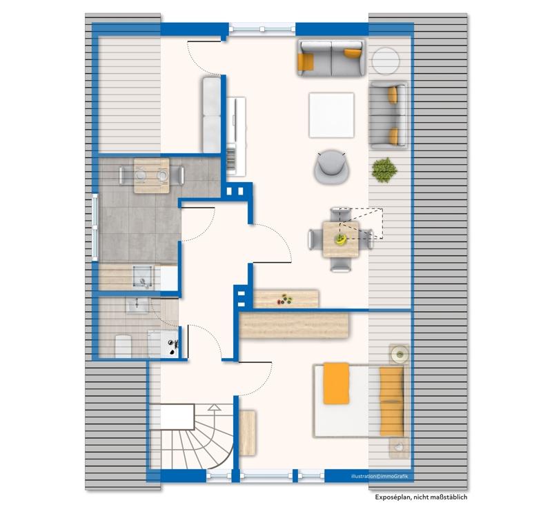 Grundriss Dachgeschoss Grafik