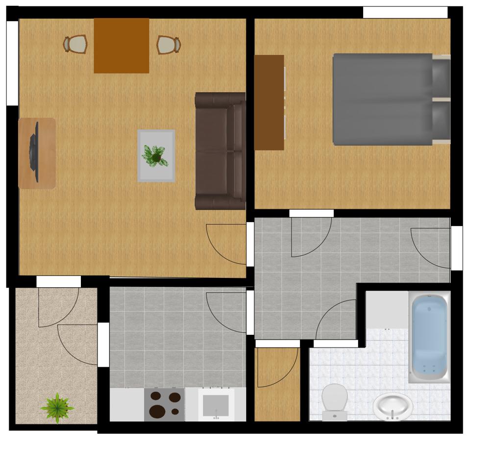 Praktisch geschnittene 2-Zimmer-Wohnung mit separater Küche und Balkon in Passau Rittsteig - Foto 2
