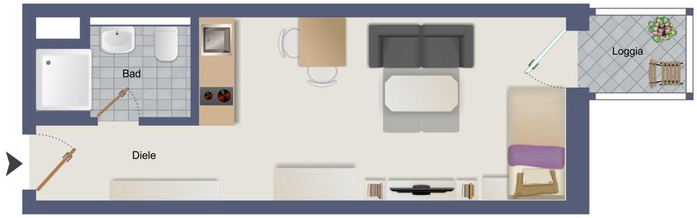 Klein aber fein in Zentrumsnähe Voll Möbliertes 1-Zimmer-Appartement mit Duschbad, Balkon und EBK - Photo 5
