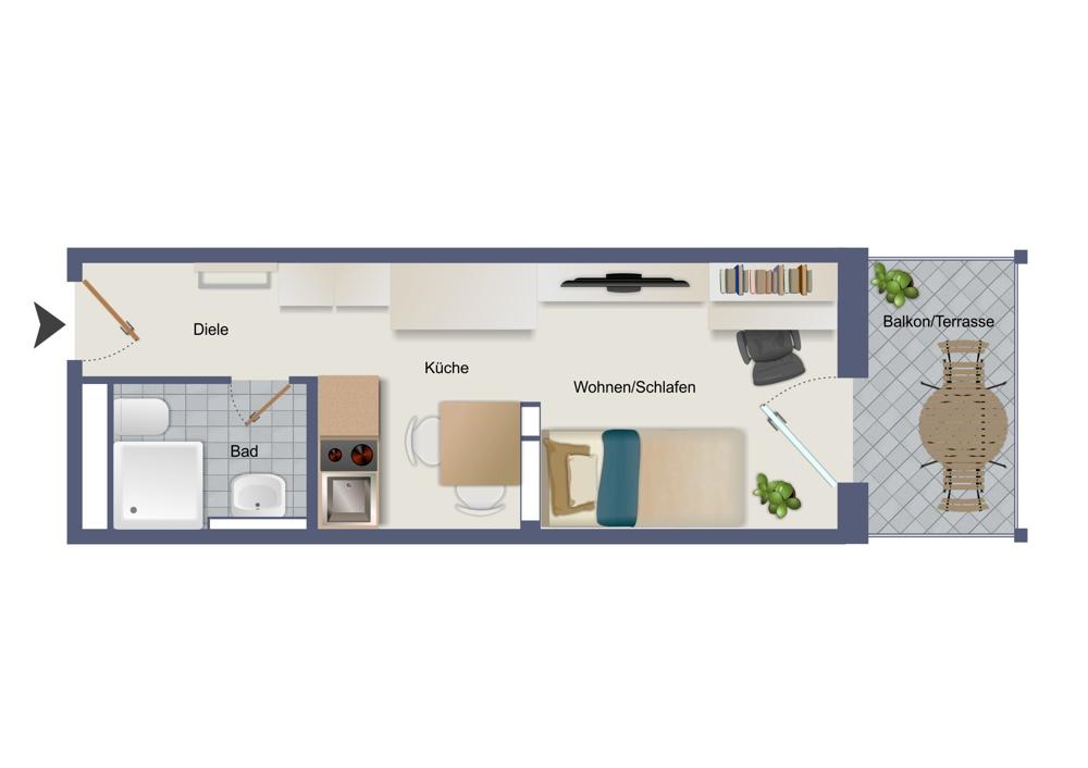 Beziehbares Appartement in Passau-Zentrum! Kompakte 1-Zimmer-Wohnung in angenehmer Stadtlage - Foto 5