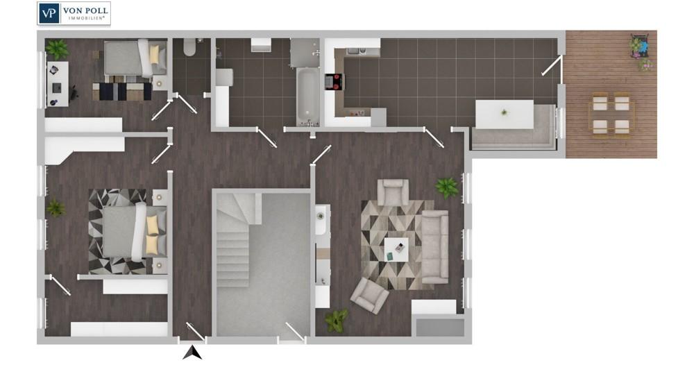 Grundriss mit Einrichtungsvorschlag