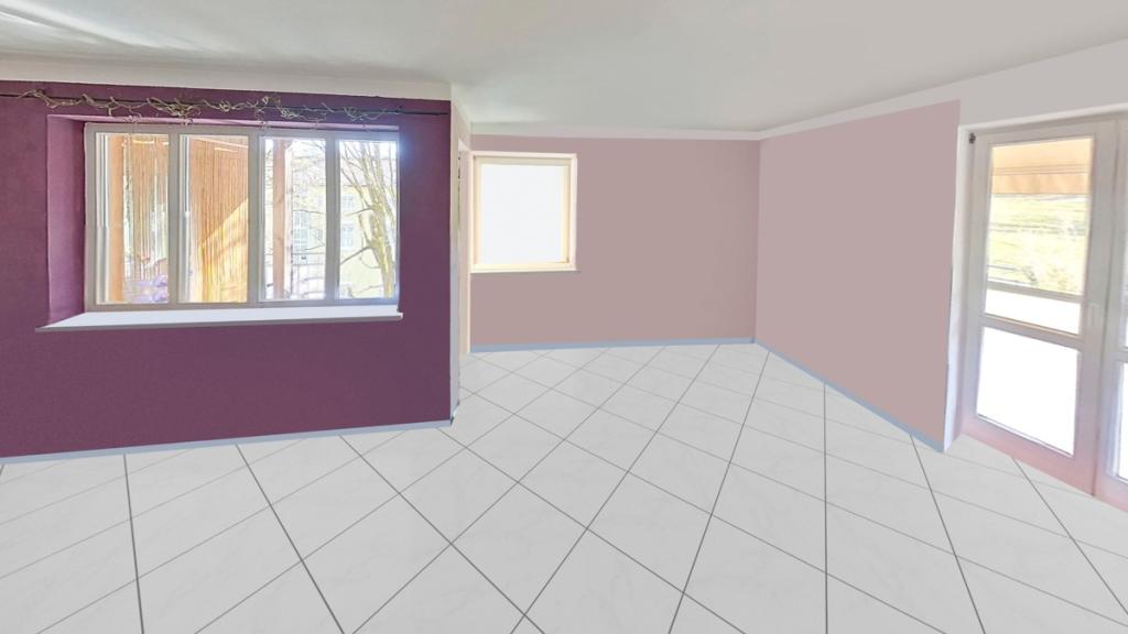 Wohnung Nr. 3 - Wohn- und Essbereich (visuell bearbeitet)