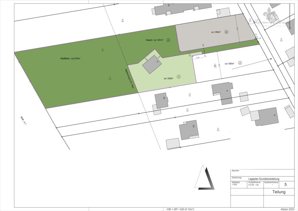 Lageplan Grundstücksteilung Füllflächen_5
