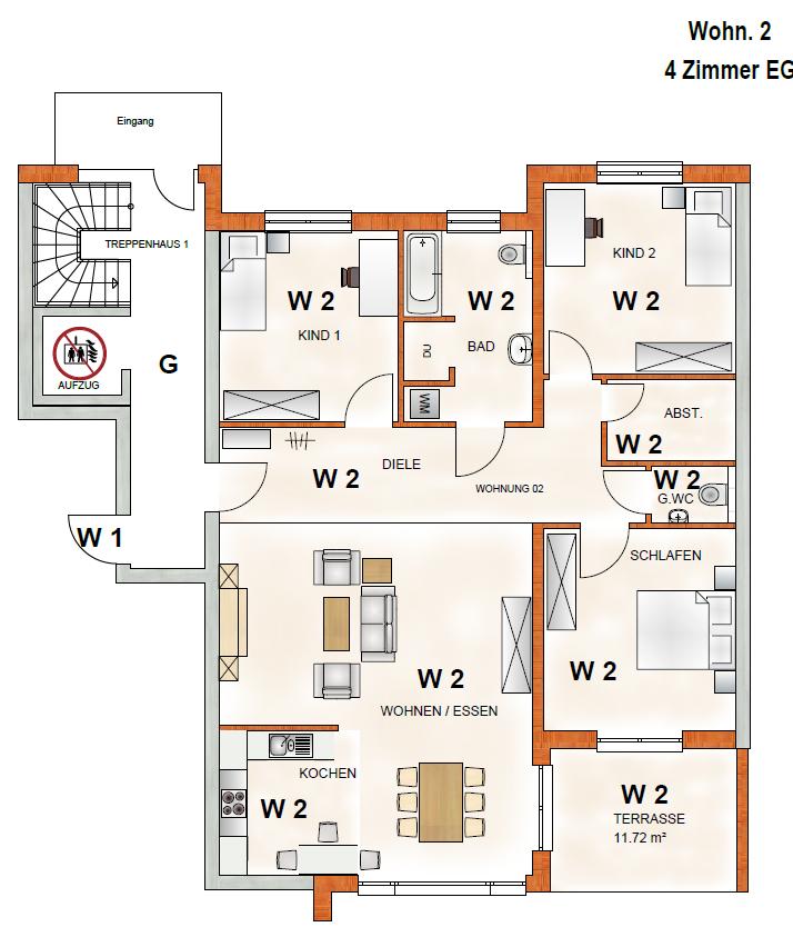 Grundriss Wohnung 2