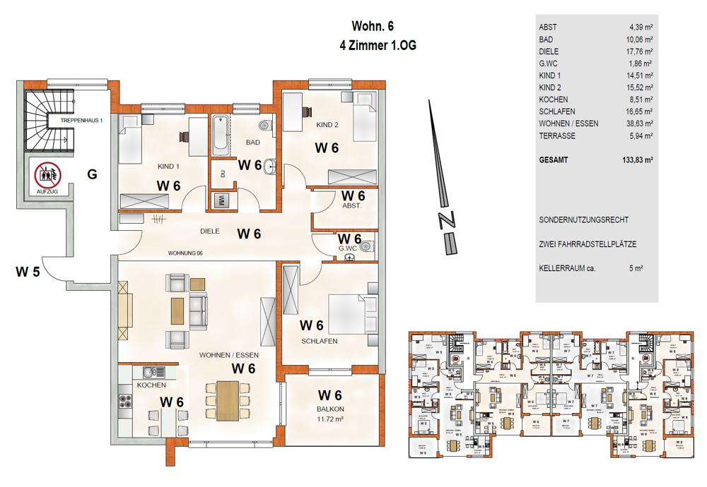 Grundriss Wohnung 6