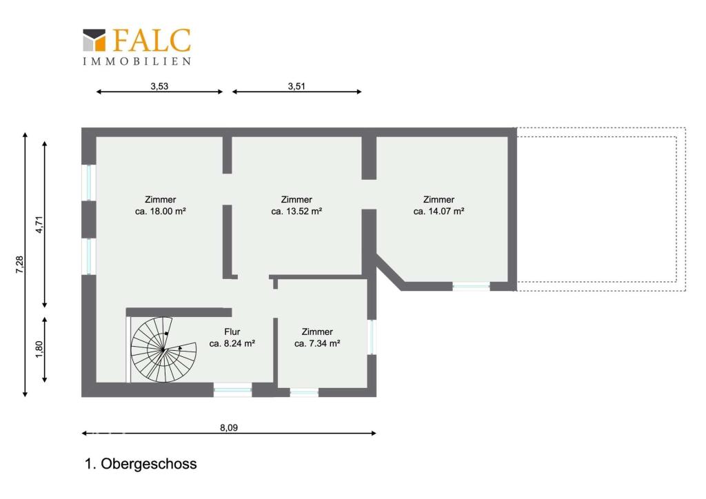 1. Obergeschoss Grundriss