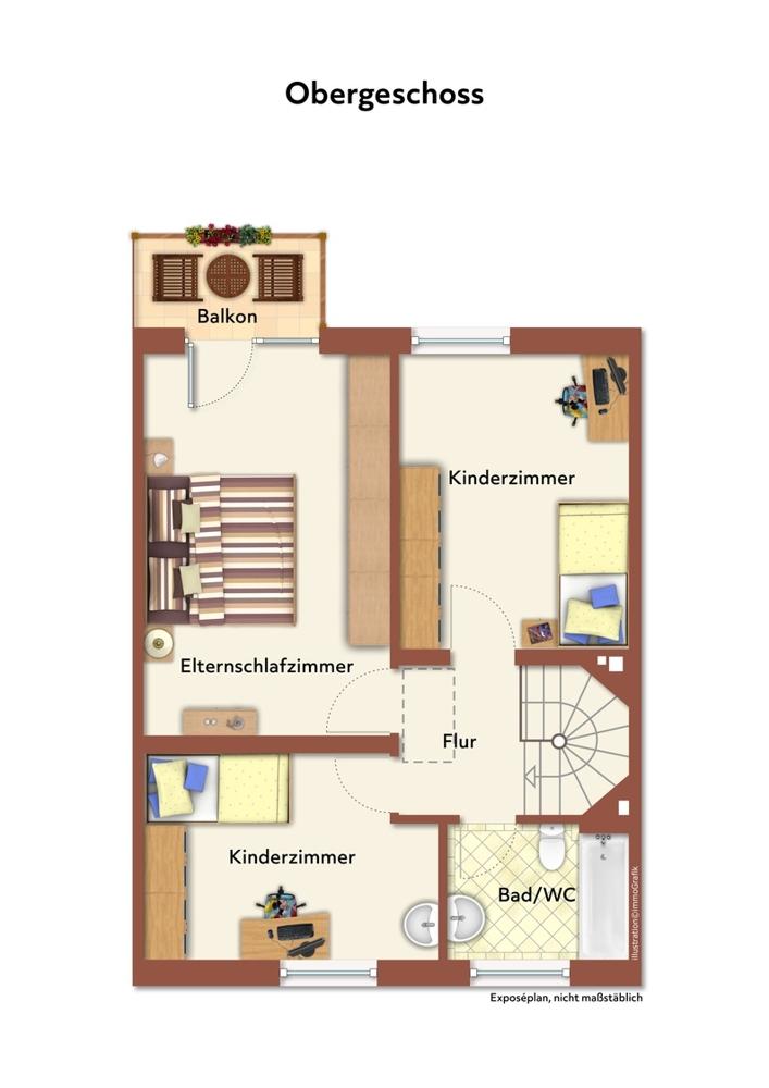 Grundriss OG, immoG low, Einfamilienhaus mit Garage zum Kauf in Düsseldorf Benrath, Frank Ewe Immobilienmakler Düsseldorf Hassels (2)