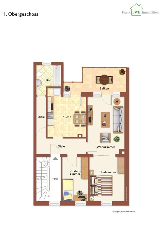 Grundriss 1. OG, immoG low, Mehrfamilienhaus zum Kauf in Düsseldorf Wersten, Frank Ewe Immobilienmakler Düsseldorf Hassels (1)
