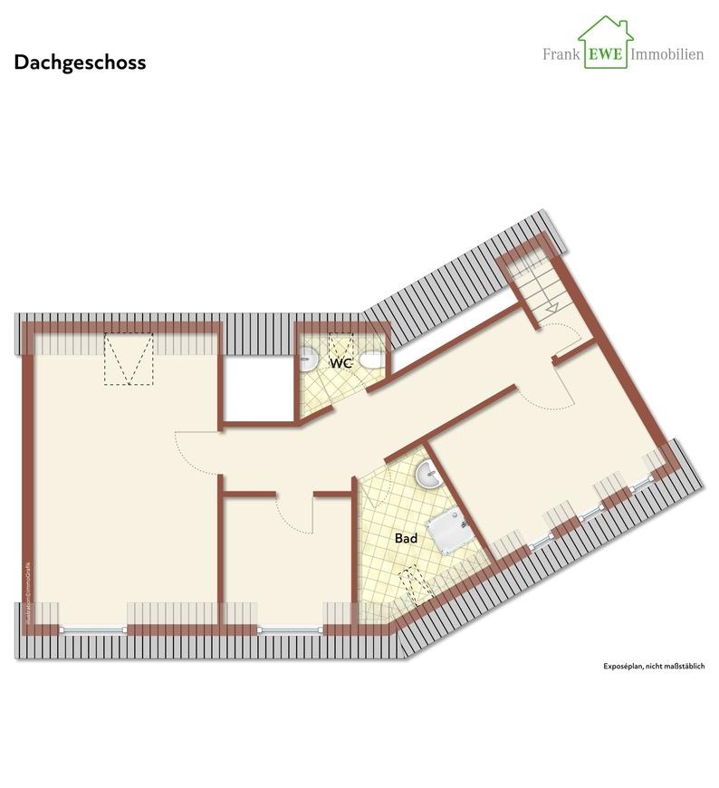 Grundriss DG, immoG low, Zweifamilienhaus mit Ausbaureserve und Garten zum Kauf in Düsseldorf Wersten, Frank Ewe Immobilienmakler Düsseldorf