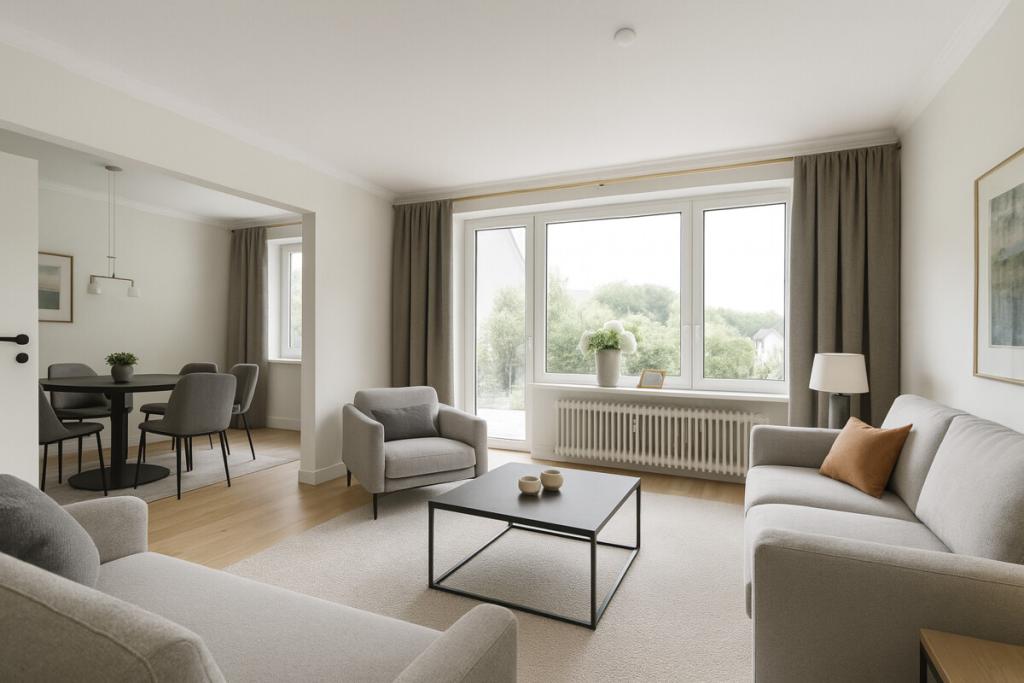 Homestaging Wohnzimmer (KI generiert)