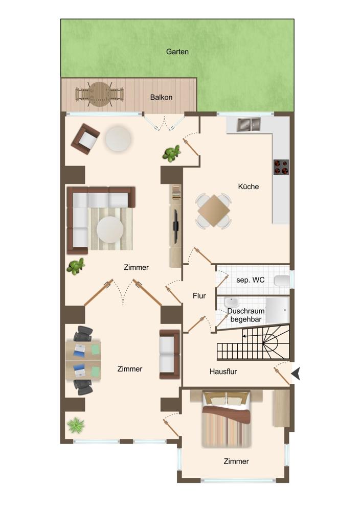 Traumhafte Altbauwohnung mit Garten! - Photo 4