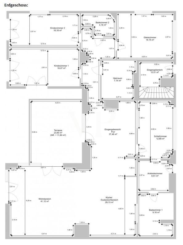 Grundrisse Erdgeschoss Flachbau