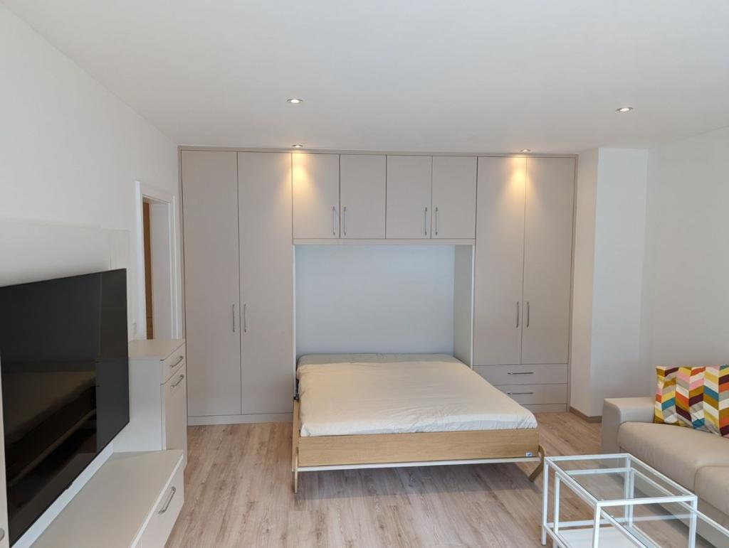 Einbauschrank mit integriertem Bett in der 1-Zimmer Wohnung