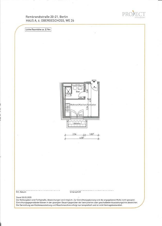 Erstbezug: schöne 21 m² 1-Zimmer-Whg. mit Einbauküche, Balkon u. angrenz. Dachterrasse in Schöneberg - Photo 4