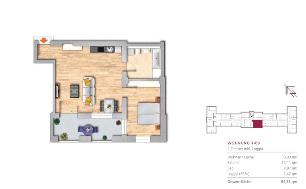 Grundriss Wiltbergstr. 50 - WE1-08