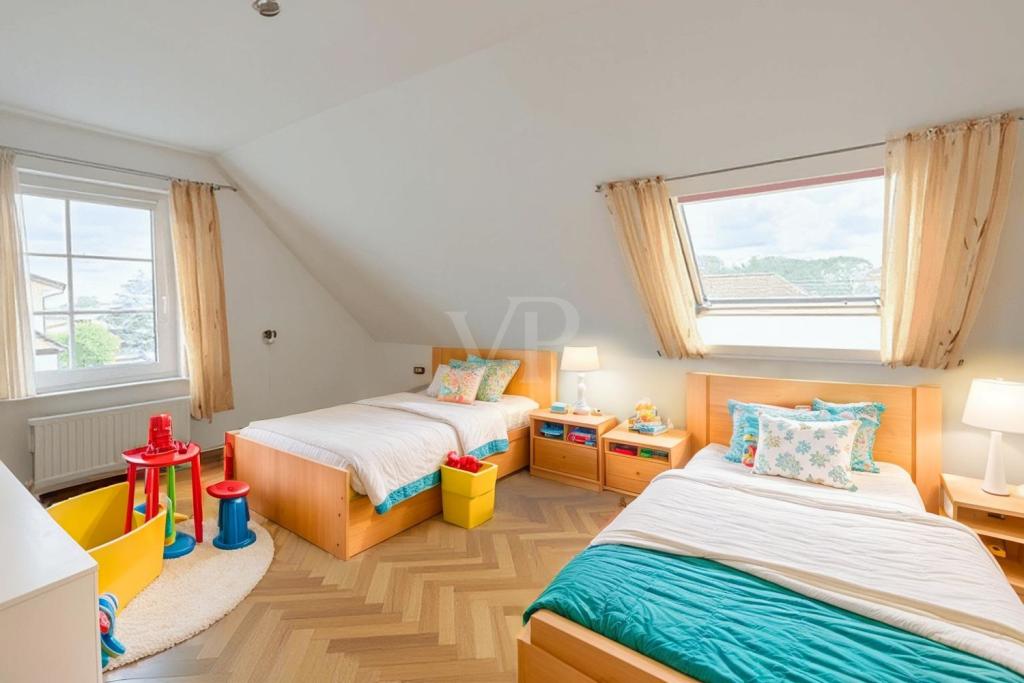 Schlafzimmer DG als Kinderzimmer digital saniert