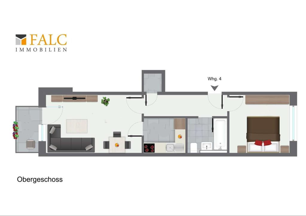 2-Zimmer-Wohnung im Obergeschoss mit Süd-Balkon und Einbauküche - Foto 2